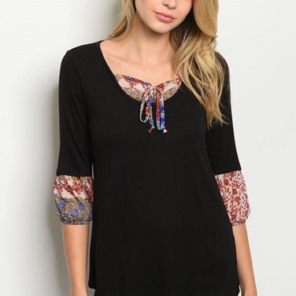 Pretty Printed 3/4 Sleeve Tunic!